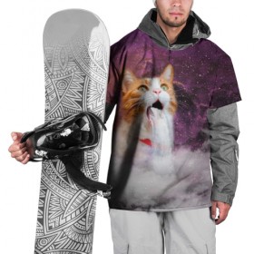 Накидка на куртку 3D с принтом Кот Водопад в Петрозаводске, 100% полиэстер |  | cat | meme | party | вечеринка | взрыв | вода | водопад | комос | коты | кошак | кошка | мем