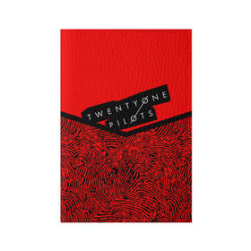 Обложка для паспорта матовая кожа с принтом Twenty One Pilots в Петрозаводске, натуральная матовая кожа | размер 19,3 х 13,7 см; прозрачные пластиковые крепления | пилоты | рок