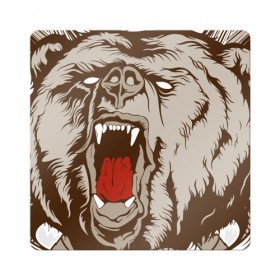 Магнит виниловый Квадрат с принтом Футболка Русский медведь в Петрозаводске, полимерный материал с магнитным слоем | размер 9*9 см, закругленные углы | russia | медведь | мои правила | моя земля | россия | я русский