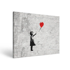 Холст прямоугольный с принтом Бэнкси: Девочка с Шаром в Петрозаводске, 100% ПВХ |  | Тематика изображения на принте: art | balloon | banksy | culture | girl | graffity | heart | hearts | red | арт | бэнкси | граффити | девочка | девочка с шаром | красный | красным | культура | сердечки | сердечко | сердце | стрит | шар | шарик | шариком