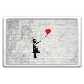 Магнит 45*70 с принтом Бэнкси: Девочка с Шаром в Петрозаводске, Пластик | Размер: 78*52 мм; Размер печати: 70*45 | art | balloon | banksy | culture | girl | graffity | heart | hearts | red | арт | бэнкси | граффити | девочка | девочка с шаром | красный | красным | культура | сердечки | сердечко | сердце | стрит | шар | шарик | шариком