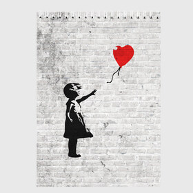 Скетчбук с принтом Бэнкси Девочка с Шаром в Петрозаводске, 100% бумага
 | 48 листов, плотность листов — 100 г/м2, плотность картонной обложки — 250 г/м2. Листы скреплены сверху удобной пружинной спиралью | art | balloon | banksy | culture | girl | graffity | heart | hearts | red | арт | бэнкси | граффити | девочка | девочка с шаром | красный | красным | культура | сердечки | сердечко | сердце | стрит | шар | шарик | шариком
