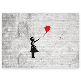 Поздравительная открытка с принтом Бэнкси: Девочка с Шаром в Петрозаводске, 100% бумага | плотность бумаги 280 г/м2, матовая, на обратной стороне линовка и место для марки
 | art | balloon | banksy | culture | girl | graffity | heart | hearts | red | арт | бэнкси | граффити | девочка | девочка с шаром | красный | красным | культура | сердечки | сердечко | сердце | стрит | шар | шарик | шариком