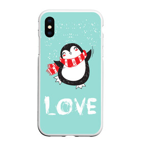 Чехол для iPhone XS Max матовый с принтом Пингвин LOVE в Петрозаводске, Силикон | Область печати: задняя сторона чехла, без боковых панелей | linux | детская | зима | зимняя | лёд | новый год | пингвин | пингвин в снегу | пингвин в шарфе | пингвин любовь | пингвинчик | пингвины | северный полюс | снег | холод