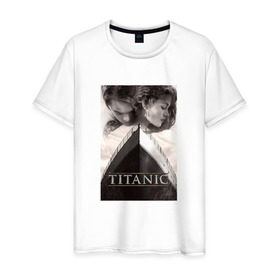 Мужская футболка хлопок с принтом Титаник в Петрозаводске, 100% хлопок | прямой крой, круглый вырез горловины, длина до линии бедер, слегка спущенное плечо. | Тематика изображения на принте: titanic | титаник