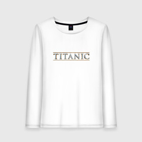 Женский лонгслив хлопок с принтом Титаник Лого в Петрозаводске, 100% хлопок |  | Тематика изображения на принте: titanic | титаник