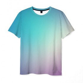 Мужская футболка 3D с принтом Iphone Theme в Петрозаводске, 100% полиэфир | прямой крой, круглый вырез горловины, длина до линии бедер | blue | gradient | iphone | purple | theme | айфон | градиент | заставка | тема