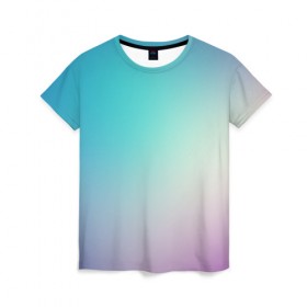 Женская футболка 3D с принтом Iphone Theme в Петрозаводске, 100% полиэфир ( синтетическое хлопкоподобное полотно) | прямой крой, круглый вырез горловины, длина до линии бедер | blue | gradient | iphone | purple | theme | айфон | градиент | заставка | тема