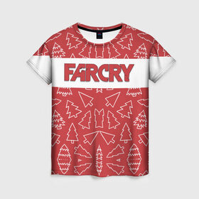 Женская футболка 3D с принтом Far Cry Новогодний в Петрозаводске, 100% полиэфир ( синтетическое хлопкоподобное полотно) | прямой крой, круглый вырез горловины, длина до линии бедер | 