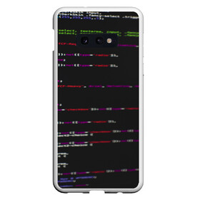 Чехол для Samsung S10E с принтом Программный код в Петрозаводске, Силикон | Область печати: задняя сторона чехла, без боковых панелей | Тематика изображения на принте: computer code | hacker | html | it | php | technology | код | компьютеры | материнская плата | программист | хакер