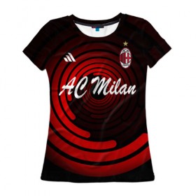 Женская футболка 3D с принтом AC Milan в Петрозаводске, 100% полиэфир ( синтетическое хлопкоподобное полотно) | прямой крой, круглый вырез горловины, длина до линии бедер | ac milan | i rossoneri | il diavolo | дьяволы | италия | итальянский | клуб | красно чёрные | лидер | лучший | милан | профессиональный | рекордсмен | самый | спортивный | суперкубок | успешный | форма