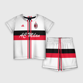 Детский костюм с шортами 3D с принтом AC Milan в Петрозаводске,  |  | ac milan | i rossoneri | il diavolo | дьяволы | италия | итальянский | клуб | красно чёрные | лидер | лучший | милан | профессиональный | рекордсмен | самый | спортивный | суперкубок | успешный | форма