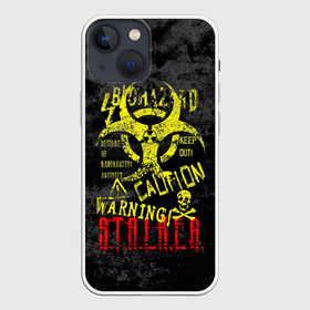 Чехол для iPhone 13 mini с принтом STALKER в Петрозаводске,  |  | 2021 | 2033 | fallout | game | games | metro | monsters | nuclear | radiation | stalker | two | zone | аномалии | аномалия | два | зона | игра | игры | метро | монстры | радиация | россия | сталкер | украина | фоллаут | чернобыль