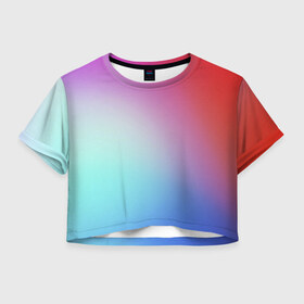 Женская футболка Cropp-top с принтом Colorful Gradient в Петрозаводске, 100% полиэстер | круглая горловина, длина футболки до линии талии, рукава с отворотами | abstract | blue | gradient | iphone | red | theme | абстракция | айфон | градиент | заставка | тема
