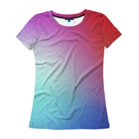 Женская футболка 3D с принтом Colorful Gradient в Петрозаводске, 100% полиэфир ( синтетическое хлопкоподобное полотно) | прямой крой, круглый вырез горловины, длина до линии бедер | abstract | blue | gradient | iphone | red | theme | абстракция | айфон | градиент | заставка | тема