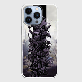 Чехол для iPhone 13 Pro с принтом Dark Souls Boss Collaboration в Петрозаводске,  |  | Тематика изображения на принте: boss | dark souls | demons | skull | демоны | кости | темные души | черепа