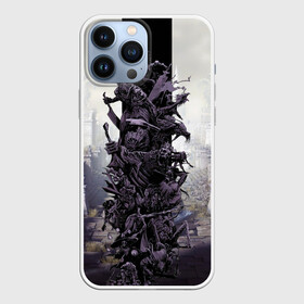 Чехол для iPhone 13 Pro Max с принтом Dark Souls Boss Collaboration в Петрозаводске,  |  | Тематика изображения на принте: boss | dark souls | demons | skull | демоны | кости | темные души | черепа
