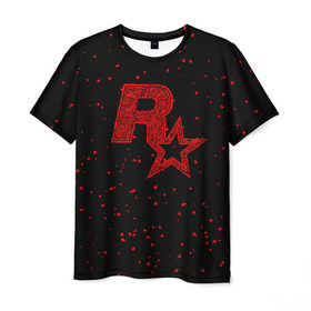 Мужская футболка 3D с принтом Rockstar в Петрозаводске, 100% полиэфир | прямой крой, круглый вырез горловины, длина до линии бедер | auto | dead | grand | gta | gta5 | rdr | red | redemption | rockstar | theft | рокстар