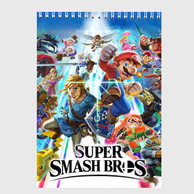 Скетчбук с принтом Super Smash Bros Ultimate в Петрозаводске, 100% бумага
 | 48 листов, плотность листов — 100 г/м2, плотность картонной обложки — 250 г/м2. Листы скреплены сверху удобной пружинной спиралью | donkey | fighting | kong | mario | nintendo | pokemon | super | байонетта | бельмонты | донки | клауд | конг | мегамен | пикачу | пэкмэн | рихтер | рю | саймон | снейк | солид | соник | страйф | файтинг