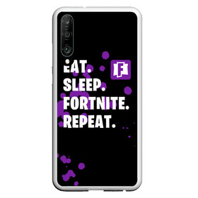 Чехол для Honor P30 с принтом Eat Sleep Fortnite Repeat в Петрозаводске, Силикон | Область печати: задняя сторона чехла, без боковых панелей | battle | boss | epic | floss | fortnite | game | games | lama | pubg | pvp | royale | save | survival | the | world | битва | выживание | дроп | игра | игры | королевская | лама | массакр | мир | пабг | спасти | фортнайт