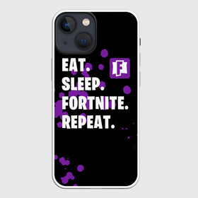 Чехол для iPhone 13 mini с принтом Eat Sleep Fortnite Repeat в Петрозаводске,  |  | Тематика изображения на принте: battle | boss | epic | floss | fortnite | game | games | lama | pubg | pvp | royale | save | survival | the | world | битва | выживание | дроп | игра | игры | королевская | лама | массакр | мир | пабг | спасти | фортнайт