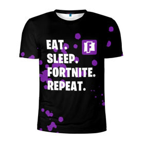 Мужская футболка 3D спортивная с принтом Eat Sleep Fortnite Repeat в Петрозаводске, 100% полиэстер с улучшенными характеристиками | приталенный силуэт, круглая горловина, широкие плечи, сужается к линии бедра | Тематика изображения на принте: battle | boss | epic | floss | fortnite | game | games | lama | pubg | pvp | royale | save | survival | the | world | битва | выживание | дроп | игра | игры | королевская | лама | массакр | мир | пабг | спасти | фортнайт