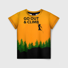 Детская футболка 3D с принтом Альпинизм в Петрозаводске, 100% гипоаллергенный полиэфир | прямой крой, круглый вырез горловины, длина до линии бедер, чуть спущенное плечо, ткань немного тянется | adrenaline | adventure | extreme | hiking | mountaineering | mountains | rockclimbing | rocks | адреналин | альпинизм | горы | скалолазание | скалы | туризм | экстрим