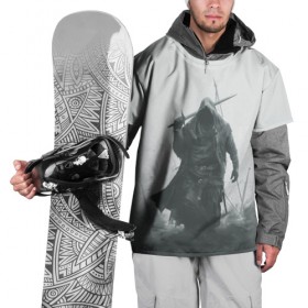 Накидка на куртку 3D с принтом После боя в Петрозаводске, 100% полиэстер |  | warrior | воин | капюшон | копья | меч | плащ | поле | пояс | рыцарь | серый