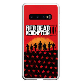 Чехол для Samsung Galaxy S10 с принтом Red Dead Redemption 2 в Петрозаводске, Силикон | Область печати: задняя сторона чехла, без боковых панелей | dead | die | flag | game | games | gta | rdr | rdr2 | red | redemption | rockstar | sun | sunset | western | вестерн | выкуп | гта | дикий | закат | запад | игра | игры | красный | мертвый | поле | рдр | рдр2 | рокстар | солнце