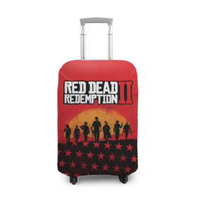 Чехол для чемодана 3D с принтом Red Dead Redemption 2 в Петрозаводске, 86% полиэфир, 14% спандекс | двустороннее нанесение принта, прорези для ручек и колес | dead | die | flag | game | games | gta | rdr | rdr2 | red | redemption | rockstar | sun | sunset | western | вестерн | выкуп | гта | дикий | закат | запад | игра | игры | красный | мертвый | поле | рдр | рдр2 | рокстар | солнце