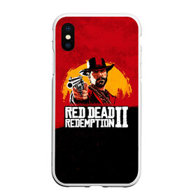 Чехол для iPhone XS Max матовый с принтом Red Dead Redemption 2 в Петрозаводске, Силикон | Область печати: задняя сторона чехла, без боковых панелей | dead | die | flag | game | games | gta | rdr | rdr2 | red | redemption | rockstar | sun | sunset | western | вестерн | выкуп | гта | дикий | закат | запад | игра | игры | красный | мертвый | поле | рдр | рдр2 | рокстар | солнце