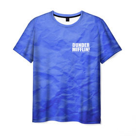 Мужская футболка 3D с принтом Dunder Mifflin Paper Company в Петрозаводске, 100% полиэфир | прямой крой, круглый вырез горловины, длина до линии бедер | 