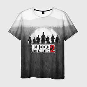 Мужская футболка 3D с принтом Red Dead Redemption 2 в Петрозаводске, 100% полиэфир | прямой крой, круглый вырез горловины, длина до линии бедер | game | red dead | red dead redemption 2 | redemption 2 | rockstar games | бандиты | дикий запад | игры | ковбои | оружие
