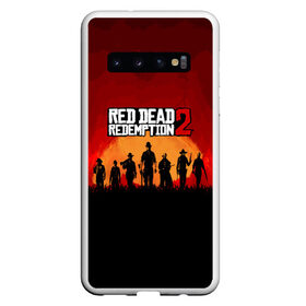 Чехол для Samsung Galaxy S10 с принтом RDR 2 в Петрозаводске, Силикон | Область печати: задняя сторона чехла, без боковых панелей | game | red dead | red dead redemption 2 | redemption 2 | rockstar games | бандиты | дикий запад | игры | ковбои | оружие