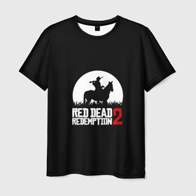 Мужская футболка 3D с принтом RED DEAD REDEMPTION в Петрозаводске, 100% полиэфир | прямой крой, круглый вырез горловины, длина до линии бедер | game | red dead | red dead redemption 2 | redemption 2 | rockstar games | бандиты | дикий запад | игры | ковбои | оружие