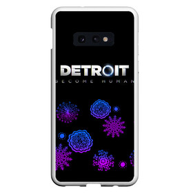 Чехол для Samsung S10E с принтом Новогодний Detroit Become human в Петрозаводске, Силикон | Область печати: задняя сторона чехла, без боковых панелей | 