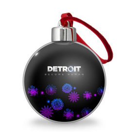 Ёлочный шар с принтом Новогодний Detroit: Become human в Петрозаводске, Пластик | Диаметр: 77 мм | Тематика изображения на принте: 