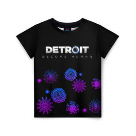 Детская футболка 3D с принтом Новогодний Detroit: Become human в Петрозаводске, 100% гипоаллергенный полиэфир | прямой крой, круглый вырез горловины, длина до линии бедер, чуть спущенное плечо, ткань немного тянется | Тематика изображения на принте: 
