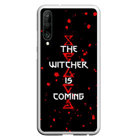 Чехол для Honor P30 с принтом The Witcher Is Coming в Петрозаводске, Силикон | Область печати: задняя сторона чехла, без боковых панелей | blood | game | games | player | rpg | skyrim | the | witcher | ведьмак | война | войны | волк | волки | геральт | игра | игрок | игры | кровь | лого | меч | полосы | рпг | символ | символы | скайрим | три | четыре | щит