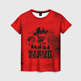 Женская футболка 3D с принтом Redemption is Dead в Петрозаводске, 100% полиэфир ( синтетическое хлопкоподобное полотно) | прямой крой, круглый вырез горловины, длина до линии бедер | dead | gamer | john | marston | rdr | red | redemption | rockstar | shooter | western | вестерн | джон | марстон | шутер