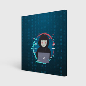 Холст квадратный с принтом Anonymous hacker в Петрозаводске, 100% ПВХ |  | anonymous | hacker | it | аноним | взлом | компьютер | ноутбук | программист | хакер