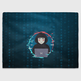 Плед 3D с принтом Anonymous hacker в Петрозаводске, 100% полиэстер | закругленные углы, все края обработаны. Ткань не мнется и не растягивается | Тематика изображения на принте: anonymous | hacker | it | аноним | взлом | компьютер | ноутбук | программист | хакер