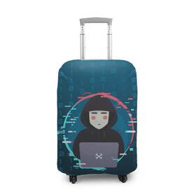 Чехол для чемодана 3D с принтом Anonymous hacker в Петрозаводске, 86% полиэфир, 14% спандекс | двустороннее нанесение принта, прорези для ручек и колес | Тематика изображения на принте: anonymous | hacker | it | аноним | взлом | компьютер | ноутбук | программист | хакер