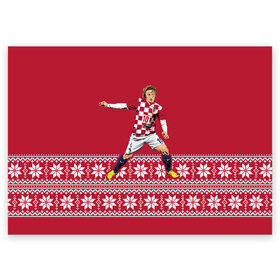 Поздравительная открытка с принтом Luka Modric в Петрозаводске, 100% бумага | плотность бумаги 280 г/м2, матовая, на обратной стороне линовка и место для марки
 | luka modric | modric | new yaer | зима футбол | модрич | новый год | новый год футбол | футбол | футбол новый год
