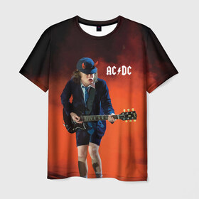 Мужская футболка 3D с принтом AC/DC в Петрозаводске, 100% полиэфир | прямой крой, круглый вырез горловины, длина до линии бедер | ac d.c. | ac dc | acdc | angus | back | bad | black | chrome | guitar | hard | hell | highway | mucis | red | rock | smoke | young | ангус | гитара | группа | диси | дым | красный | музыка | рок | тяжелый | эйси | эйсидиси | янг