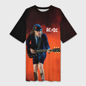 Платье-футболка 3D с принтом AC DC в Петрозаводске,  |  | ac d.c. | ac dc | acdc | angus | back | bad | black | chrome | guitar | hard | hell | highway | mucis | red | rock | smoke | young | ангус | гитара | группа | диси | дым | красный | музыка | рок | тяжелый | эйси | эйсидиси | янг