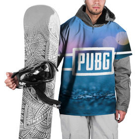Накидка на куртку 3D с принтом PUBG light blue в Петрозаводске, 100% полиэстер |  | pubg | игра | лого | пубг | светлый | стрелялка | шутер