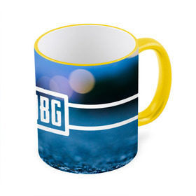 Кружка 3D с принтом PUBG light blue в Петрозаводске, керамика | ёмкость 330 мл | Тематика изображения на принте: pubg | игра | лого | пубг | светлый | стрелялка | шутер