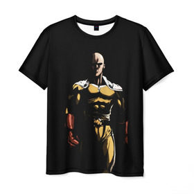 Мужская футболка 3D с принтом Сайтама в Петрозаводске, 100% полиэфир | прямой крой, круглый вырез горловины, длина до линии бедер | man | one | punch | saitama | аниме | ванпанчмен | манга