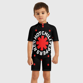 Детский купальный костюм 3D с принтом Red Hot Chili Peppers в Петрозаводске, Полиэстер 85%, Спандекс 15% | застежка на молнии на спине | chili | cross | hot | logo | music | peppers | red | red hot chili peppers | rhcp | rock | star | symbol | звезда | звездочка | красная | красный | крест | логотип | музыка | перцы | рок | символ | цветок | цветочек | чили